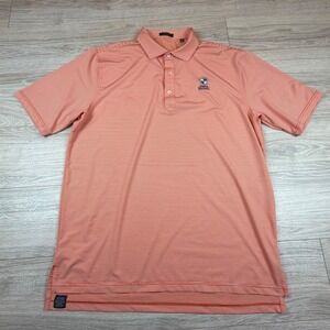 Turtleson Mens XL Orange White Stripe Golf Polo Shirt Bonita National